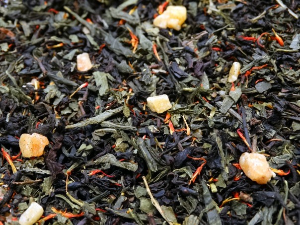 Green and black tea, Flavoured, orange, lemon, liquorice, petals