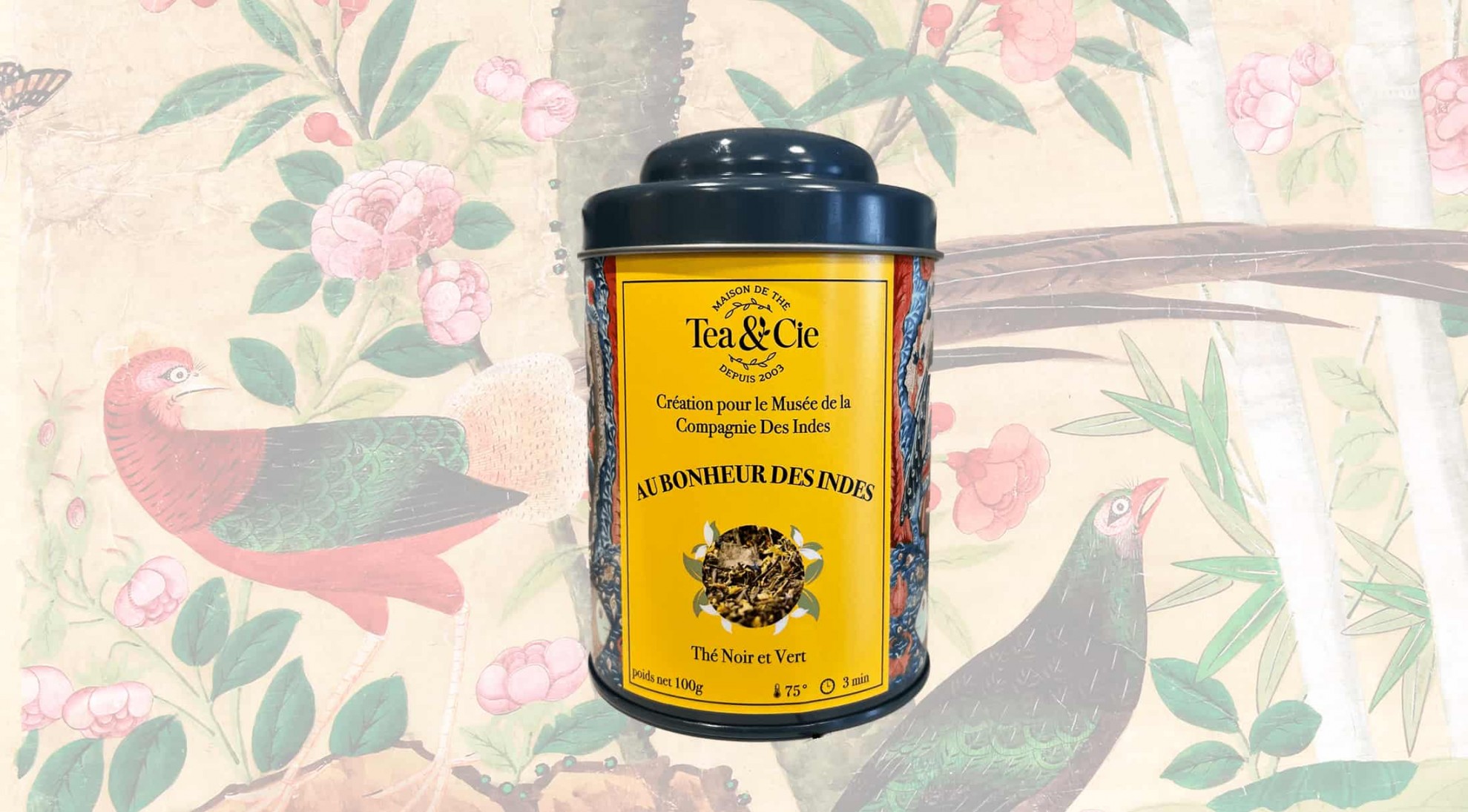 Boite collector pour le thé au Bonheur des Indes, une recette crée pour le Musée de la Compagnie des Indes de Lorient