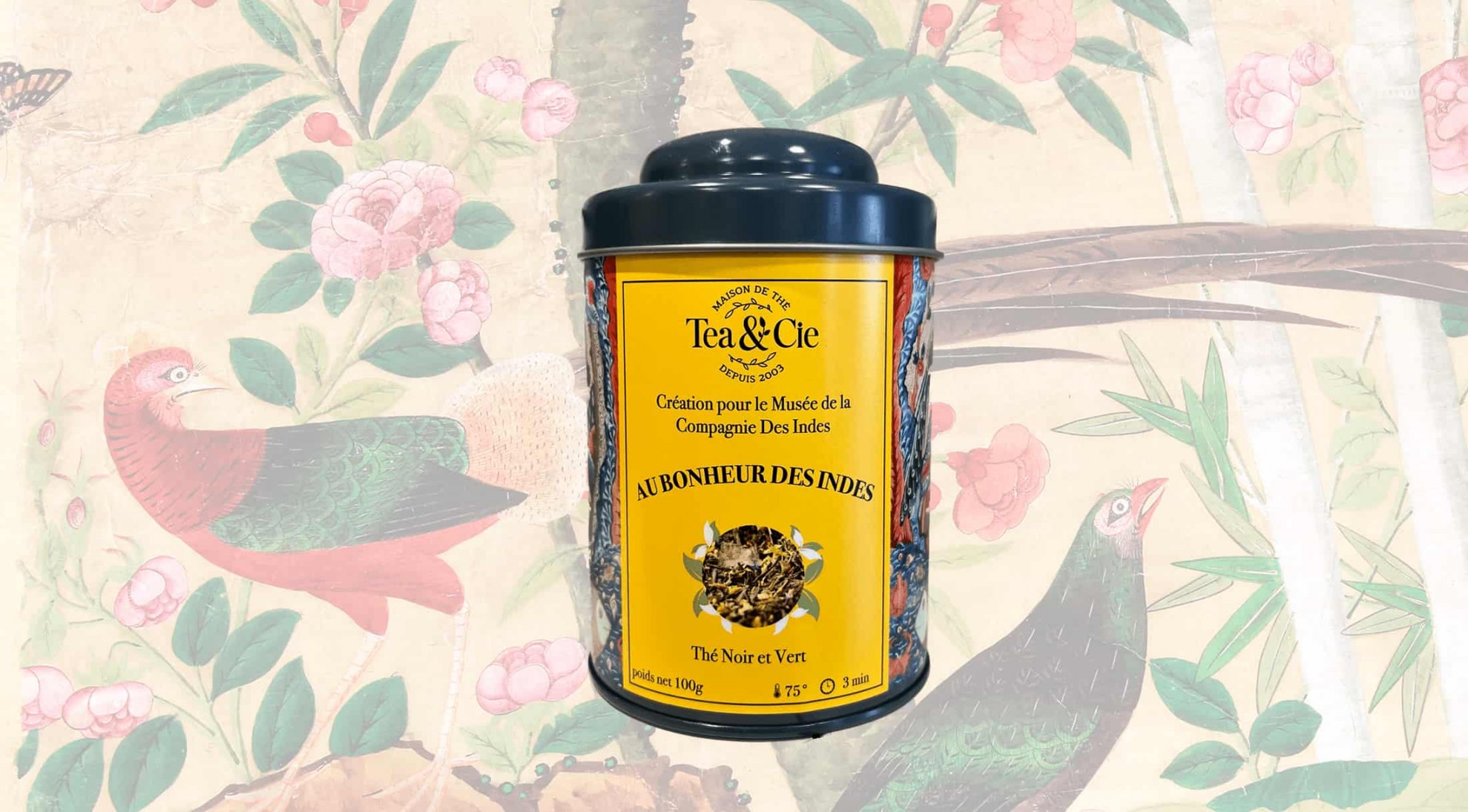 Boite collector pour le thé au Bonheur des Indes, une recette crée pour le Musée de la Compagnie des Indes de Lorient Boite collector pour le thé au Bonheur des Indes, une recette crée pour le Musée de la Compagnie des Indes de Lorient